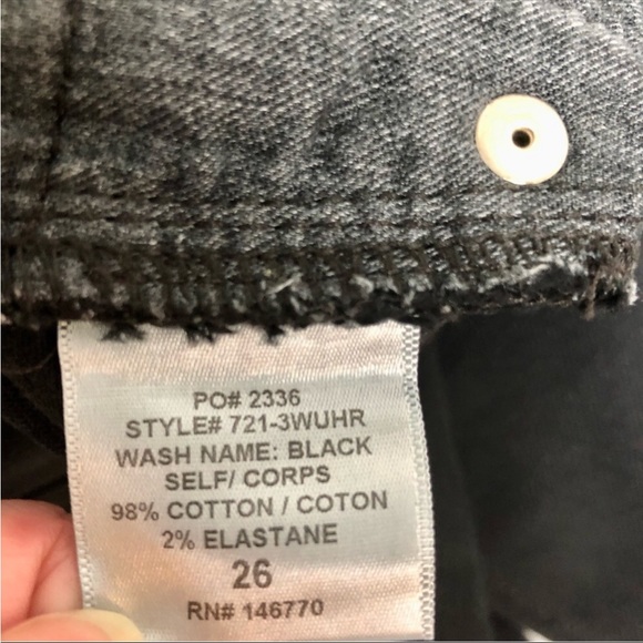 RE/DONE Originals Ultra High Rise Skinny Black size 26 button fly stretchy - Picture 11 of 12